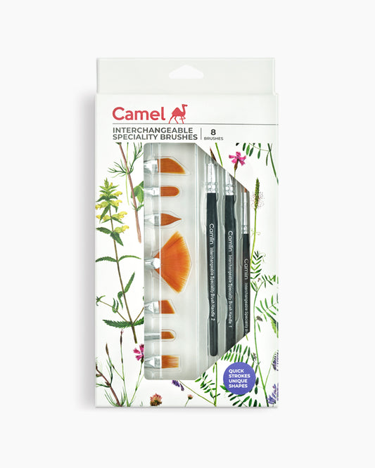 Camel Interchangeable Speciality Brushes Assorted pack of 8 brushes