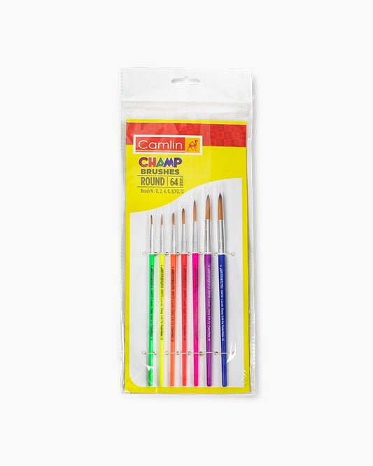 Camel Champ Brushes Assorted pack of 7 brushes,Round - Series 64