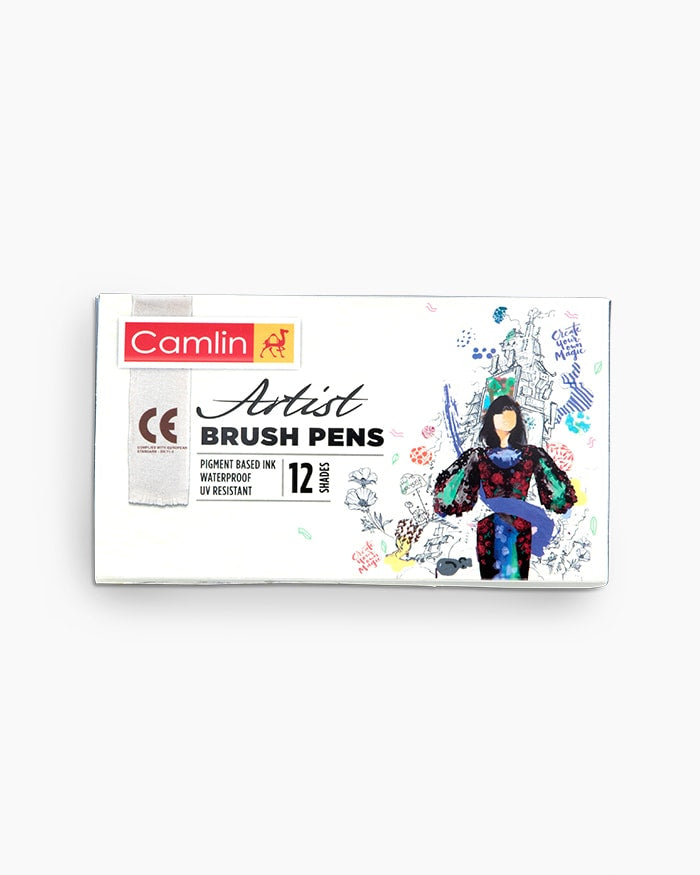 Camlin Artist Brush Pens Assorted pack of 12 shades