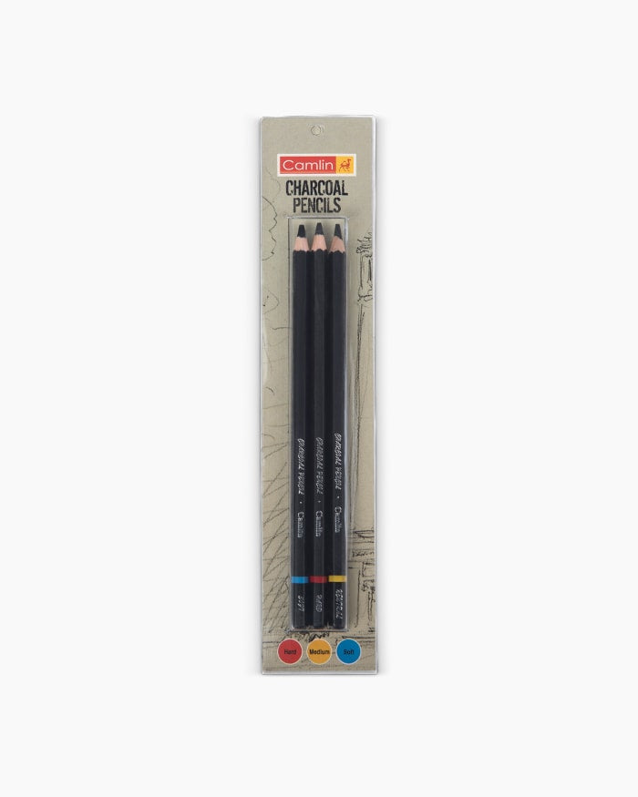 Camlin Charcoal Pencils Assorted pack of 3 grade