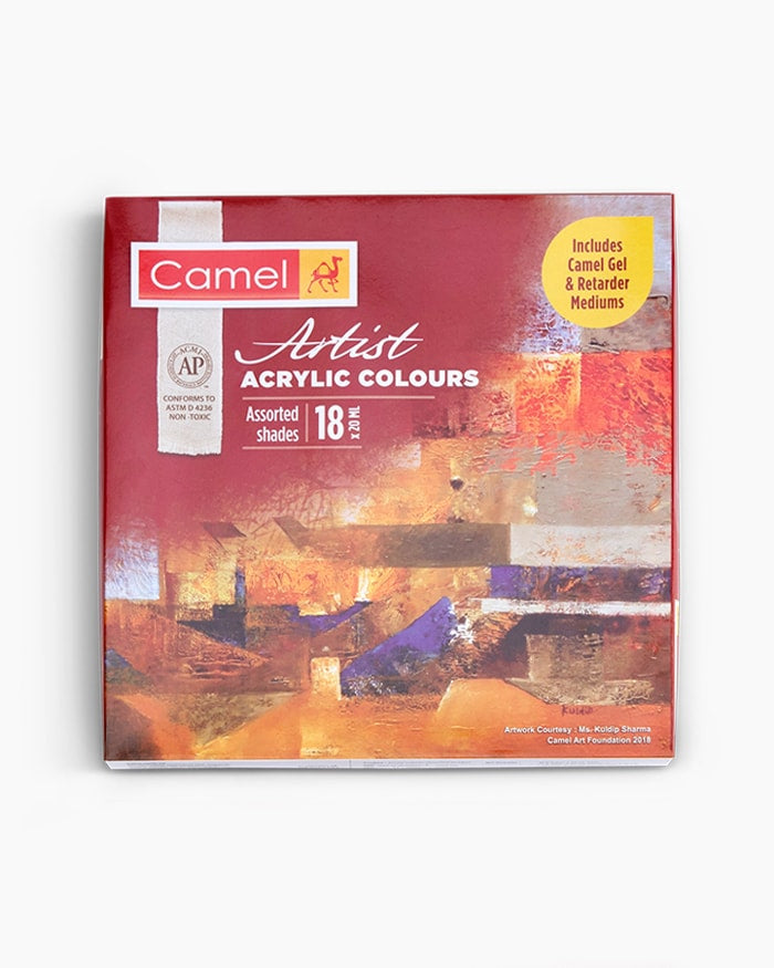 Camel Artist Acrylic Colour 18 Shades Each 20ML Tubes Painting Shading Skeching Art & Craft For Artists Kids Students & Painters Canvas Paint