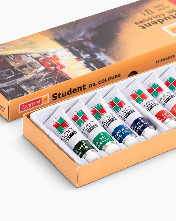 Camel Students Oil Colour 12 Shades 9Ml Artist Colour Shades Canvas Painting School Student Art Supply