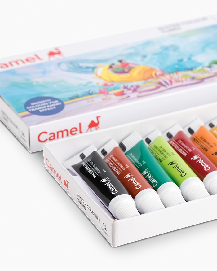 Camel Student Water Colours Assorted pack of tubes, 12 shades in 5 ml