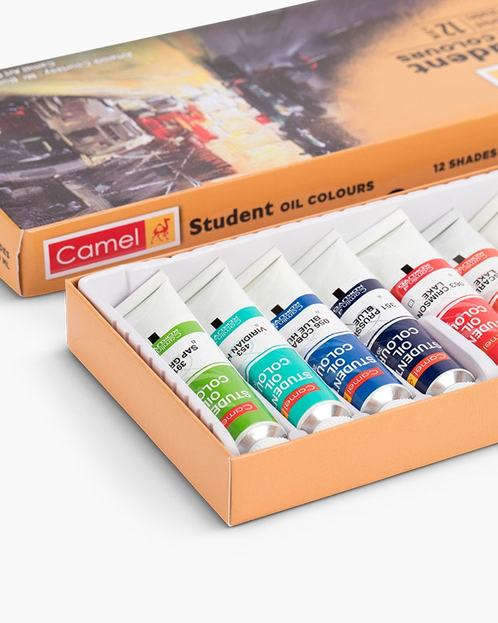 Camel Students Oil Colour 12 Shades 20ML Artist Colour Shades Canvas Painting School Student Art Supply