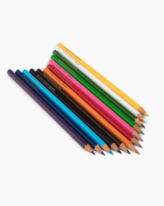 Camlin Colour Pencils Assorted pack of 12 shades with Sharpener, Full size