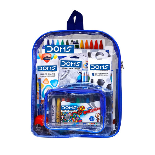 Doms Smart Kit (Pencil,Drawing Box,Water Color, Oil Pastel, Colour pencil, Wax Crayon,30Cm Scale,Plastic Crayons,Hex Crayons,Car Erazer, LEAD Pencil),