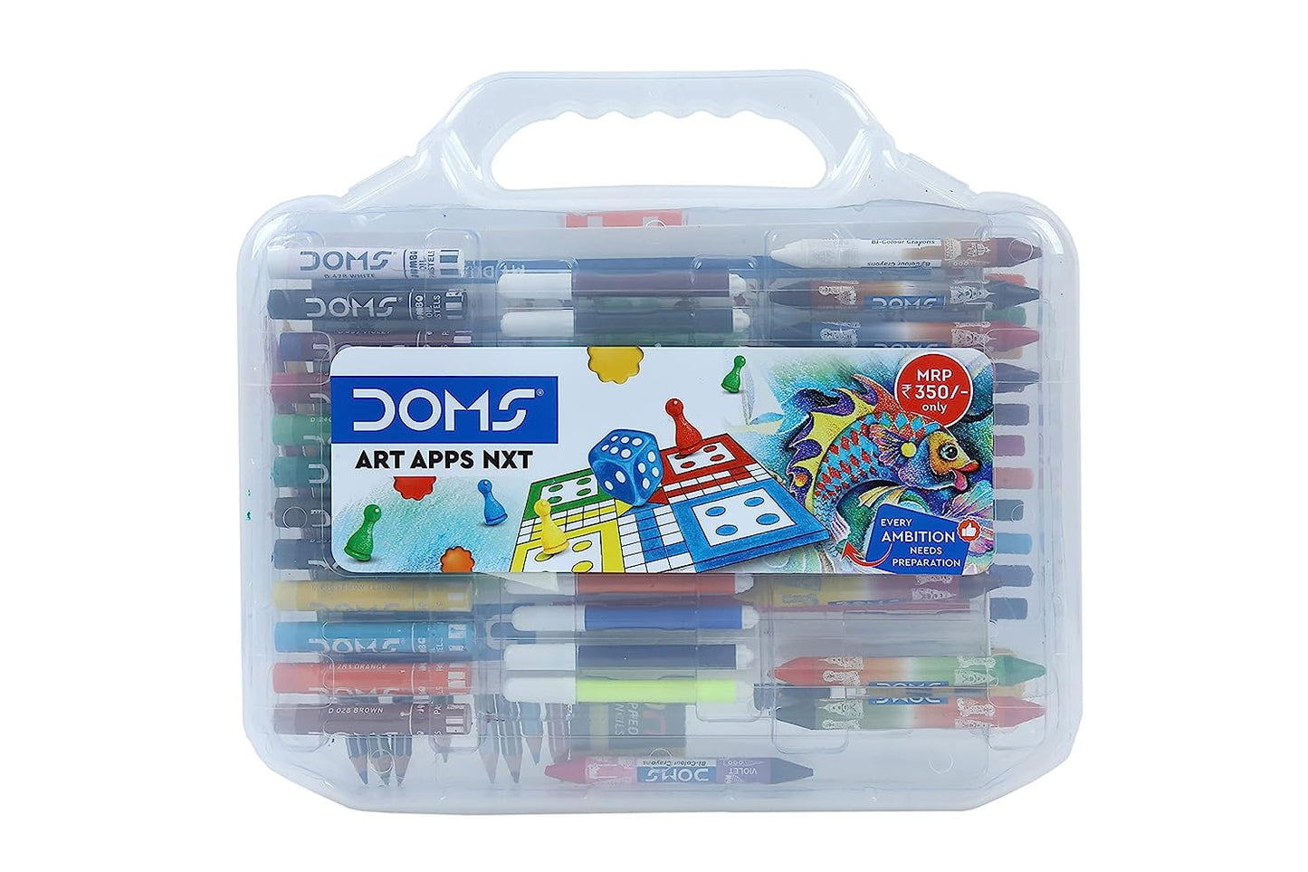Doms Art Apps Nxt Kit With Plastic Carry Case | Kit For School Essentials | Gifting Range For Kids | Combination of 9 Stationery Items