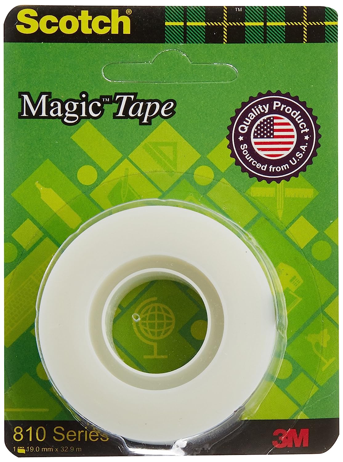 Scotch 3M Magic Tape Roll | 1.9cm x 25.4 meter | Invisible, writable and hand tearable | For school projects, home and office use
