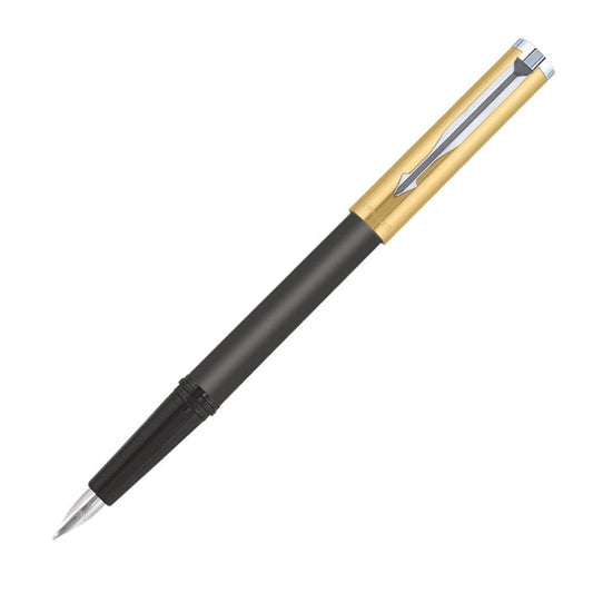 Parker Beta Premium Fountain Pen Chrome Trim Gold Finish Cap