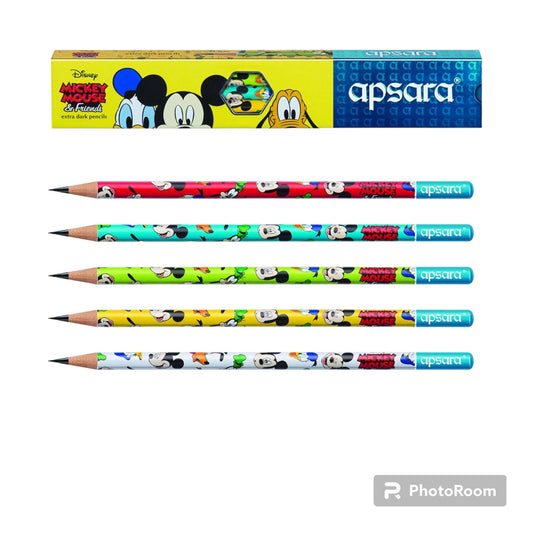 Apsara Disney Mickey Mouse Comic Extra Dark Pencils Set of 20 with Eraser & Sharpener