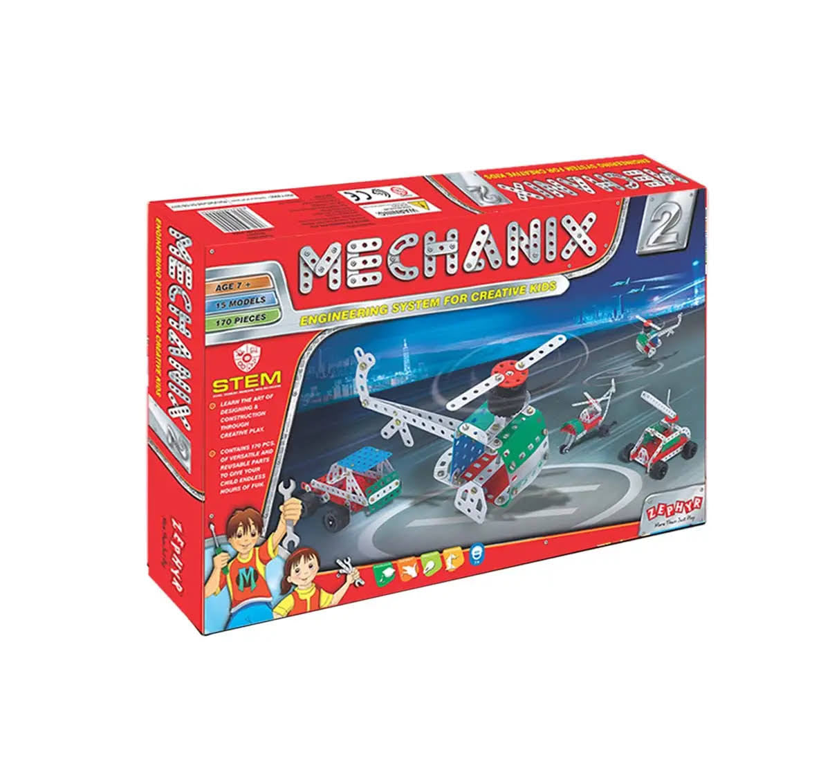 Mechanix-2, DIY STEM Toy, Building and Construction Set for Boys and Girls Age 7+