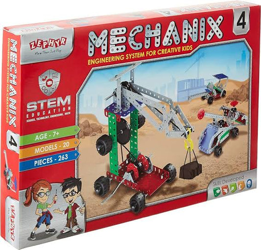 Mechanix-4, DIY STEM Toy, Building and Construction Set for Boys and Girls Age 7+