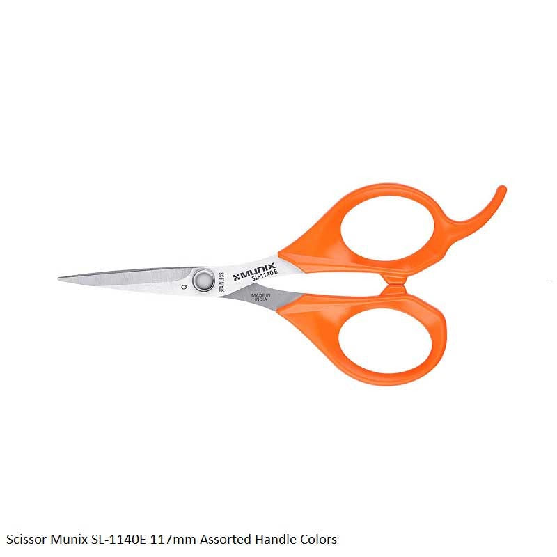Munix SL-1140E 117 mm / 4.6" Sewing & Embroidery Scissors | Fine Pointed Tip with Shock Proof Body | Ideal for Sewing & Embroidery | Color May Vary