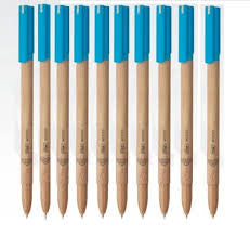 FLAIR Woody 0.7 mm Ball Pen Combo Pack | Attractive Woody Design | 10 Pcs Blue Ink &