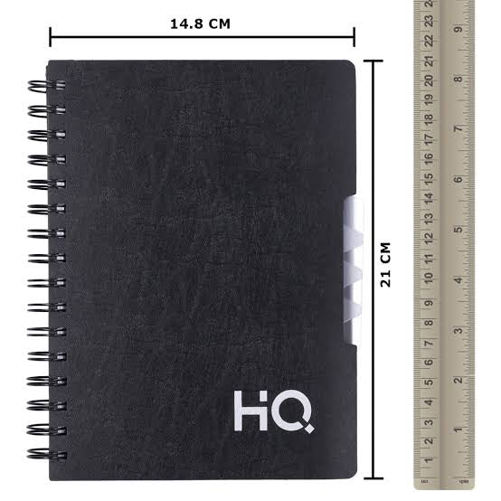 Navneet HQ Five Subject Spiral Wiro Bound Notebook | A5-size, is suited for office executives and professionals.