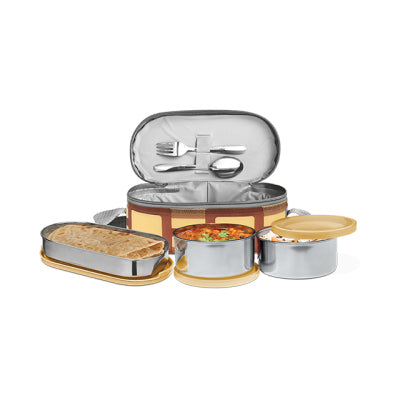 MILTON Corporate Lunch Stainless Steel Containers Set of 3