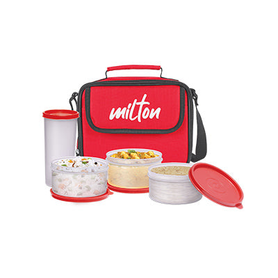 MILTON New Meal Combi Lunch Box, 3 Containers, 280 ml Each and 1 Tumbler, 400 ml