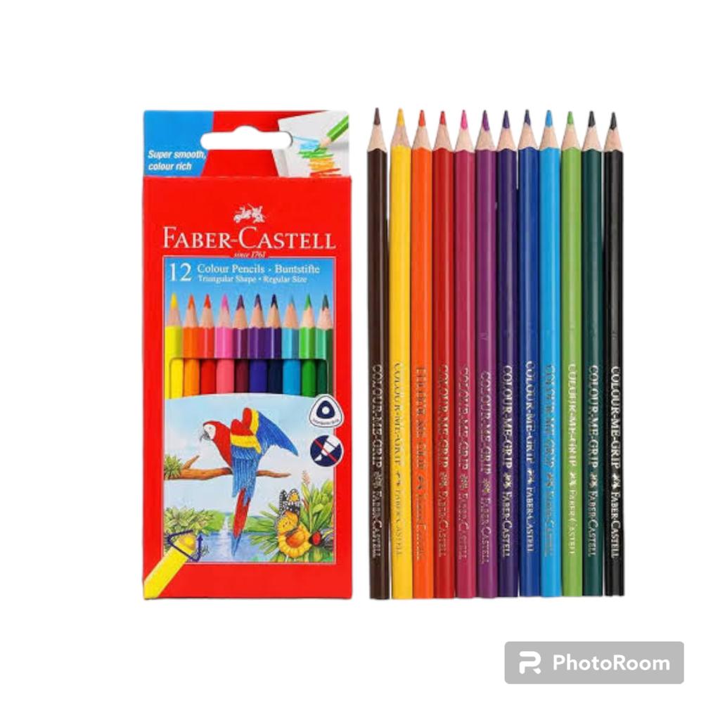 Faber-Castell Triangular Colour Pencils - Pack of 12 (Assorted)