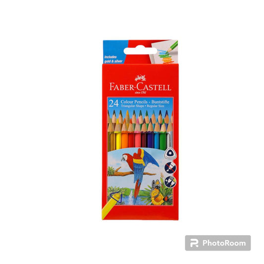 Faber-Castell Triangular Colour Pencils - Pack of 24 (Assorted)