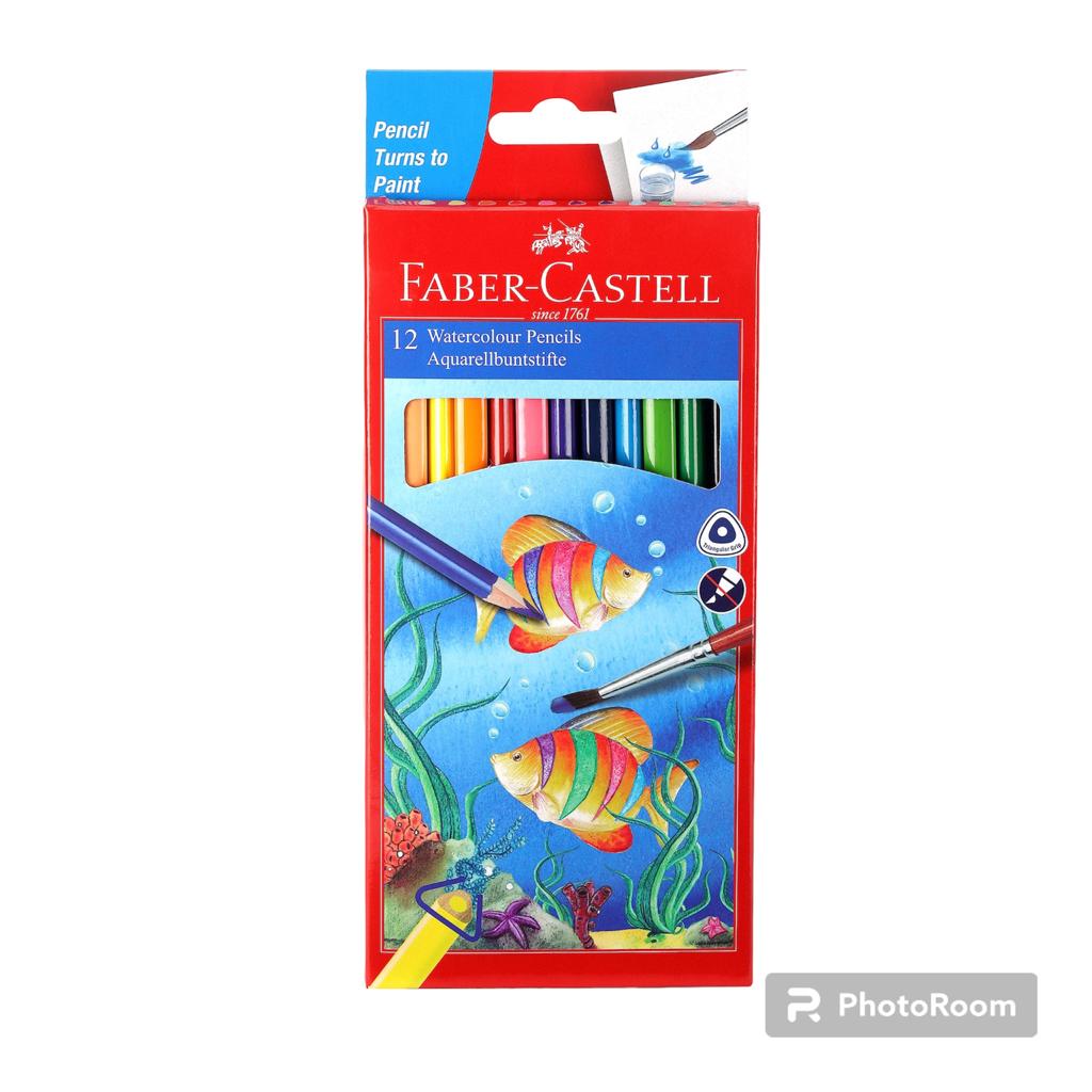 Faber-Castell Water Color Pencils with Paint Brush - Pack of 12 (Assorted)