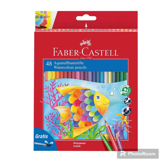 Faber-Castell 48 Shades Aquarelle Full Length Water Colour Pencils