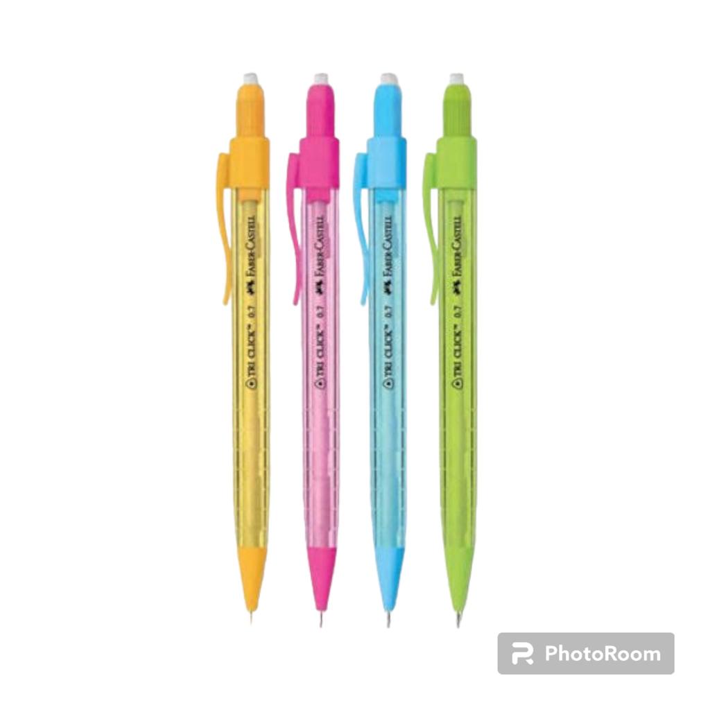 Faber-Castell Tri-Click Mechanical Pencils - 0.7mm/ Pack of 4/Colour may be vary