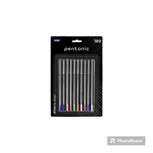 Pentonic Coloured Ball Pen Set, Pack Of 10