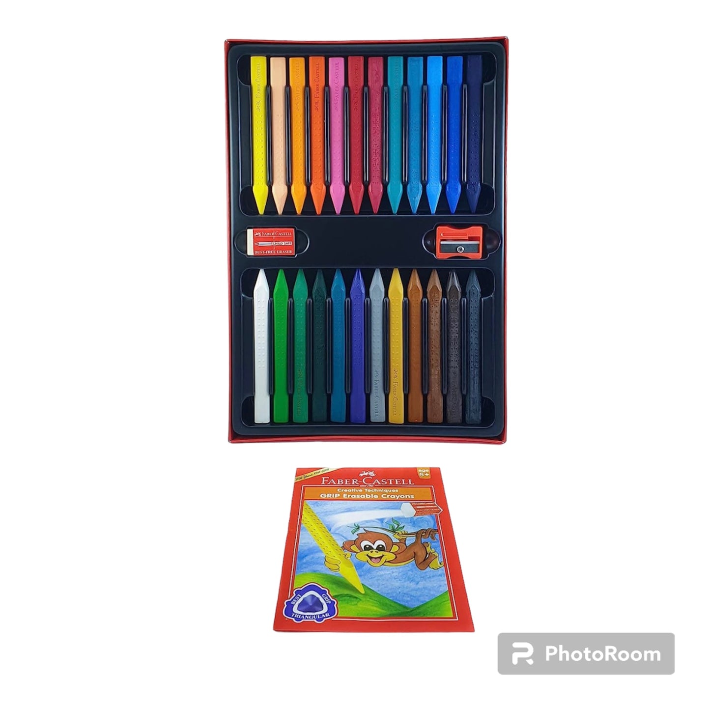 Faber-Castell Grip Erasable Crayon Set - Pack of 24 (Assorted)