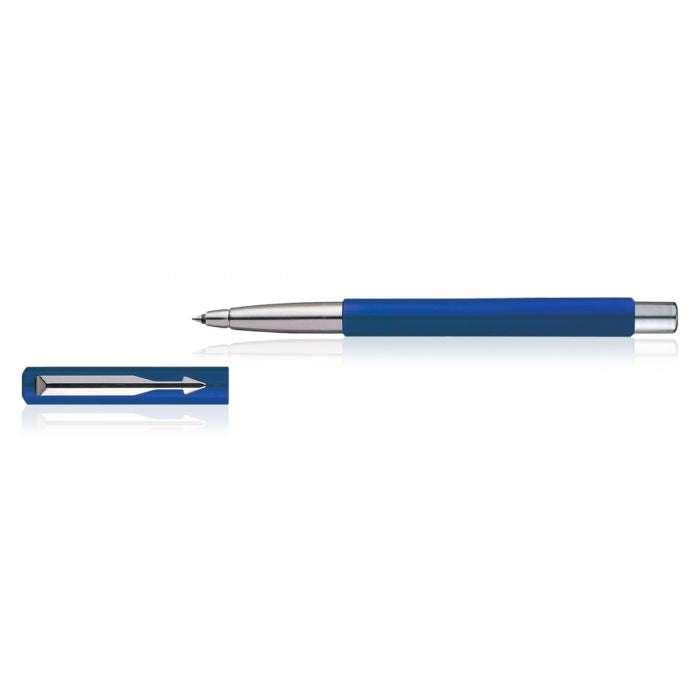 Parker Vector Standard Roller Ball Pen Chrome Trim Blue Body Color