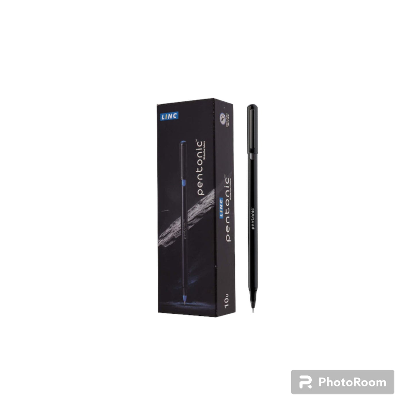 Pentonic 0.7mm Ball Point Pen Blister Pack | Black Body | Black & Blue Ink | Set of 10 Pens