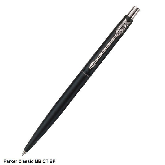 PARKER CLASSIC MATTE BLACK CROME TRIM BALLPOINT PEN