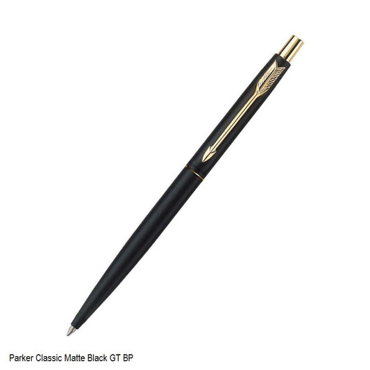 PARKER CLASSIC MATTE BLACK GOLD TRIM BALLPOINT PEN