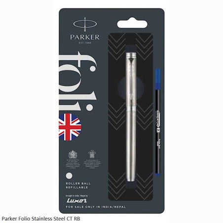 Parker Folio Stainless Steel Chrome Trim Roller Pen