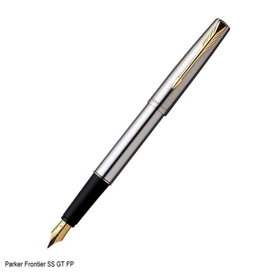 PARKER FRONTIER STAINLESS STEEL GT FOUNTAIN PEN