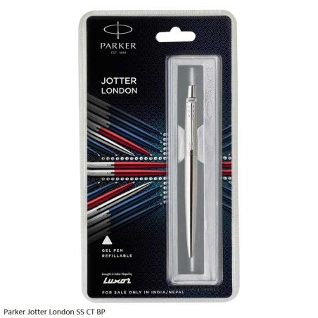 PARKER JOTTER LONDON STAINLESS STEEL CHROME TRIM BALLPOINT PEN