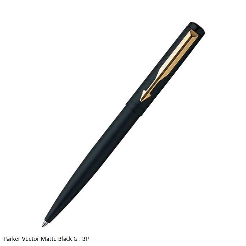 PARKER VECTOR MATTE BLACK GOLD TRIM BALLPOINT PEN