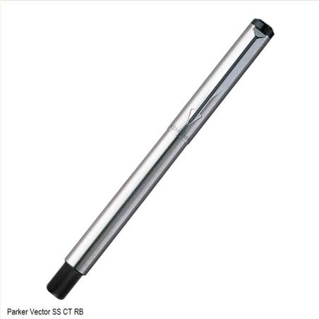 PARKER VECTOR STAINLESS STEEL CHROME TRIM ROLLER BALL PEN