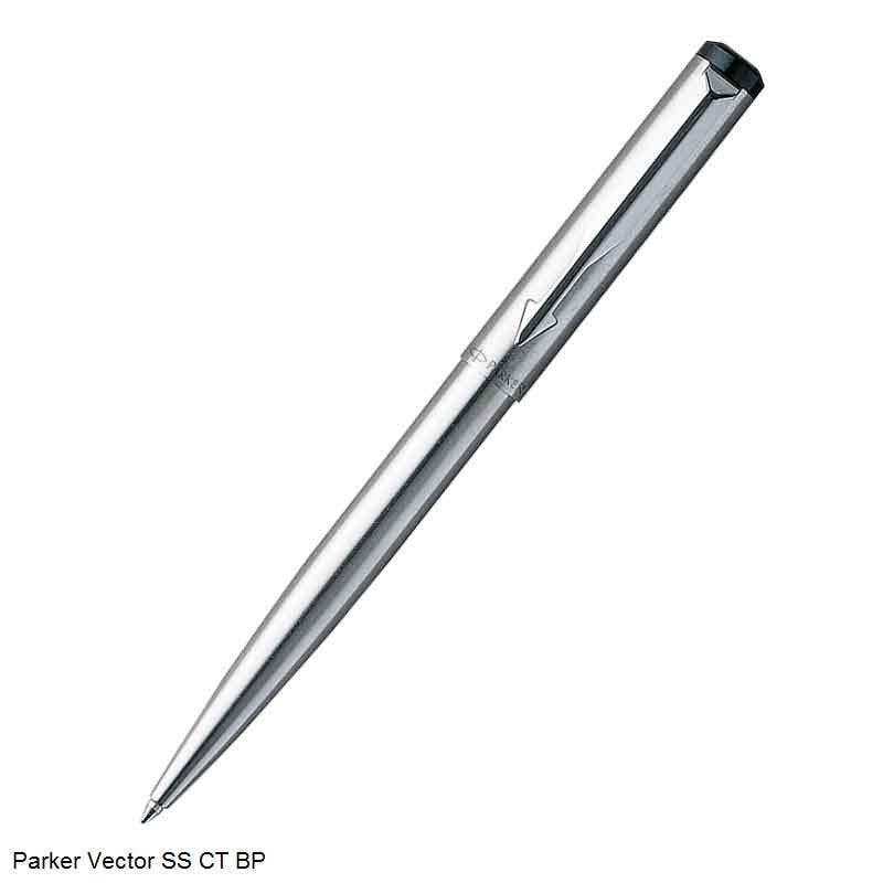 PARKER VECTOR STAINLESS STEEL WITH CHROME TRIM BALLPOINT PEN