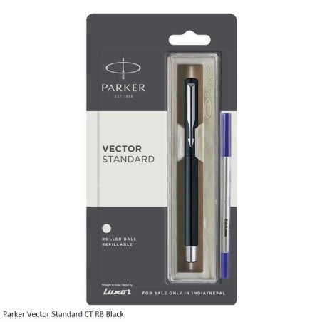 PARKER VECTOR STANDARD CHROME TRIM ROLLERBALL PEN